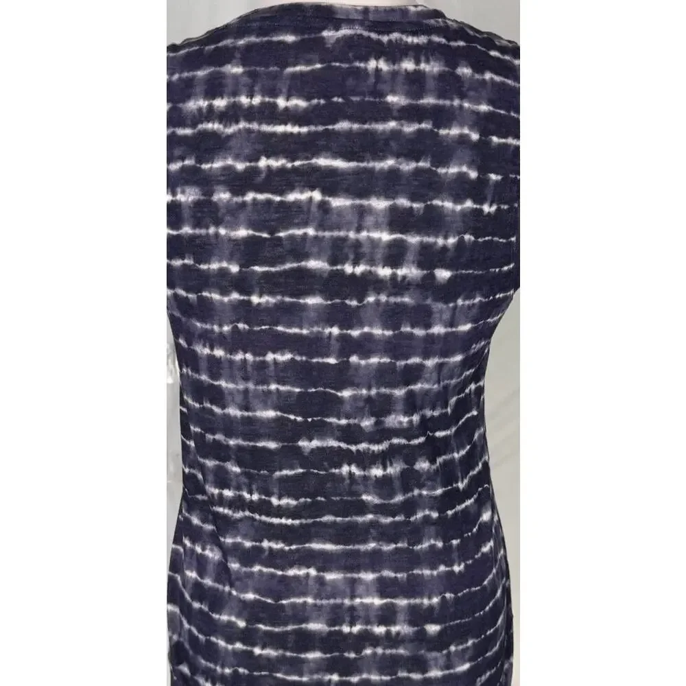 Athleta Small Gray Black Stripe Tie Dye Sleeveless Top Modal Polyester - Picture 6 of 7